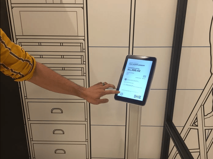 Tablet-based ordering within IKEA planning studio