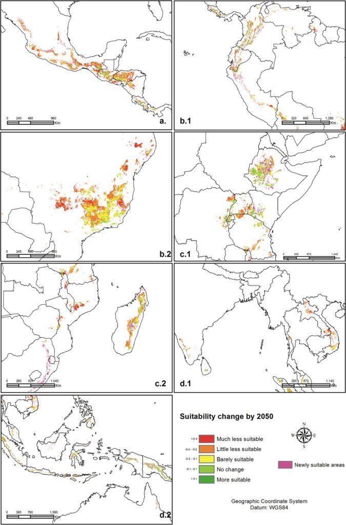 a. Mesoamerica, b.1 - b.2 South America, c.1 – c.2 Africa, d.1 – d.2 Pacific.