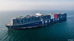The CMA CGM Bougainville is fitted with Traxens technology.