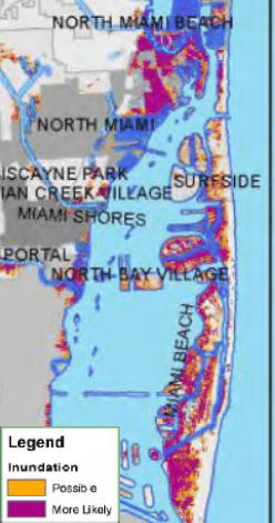 Flooding impact of 3-ft sea level rise, according to Southeast Florida Regional Climate Change Compact