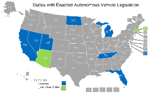 Autonomous Vehicle Legislation by State