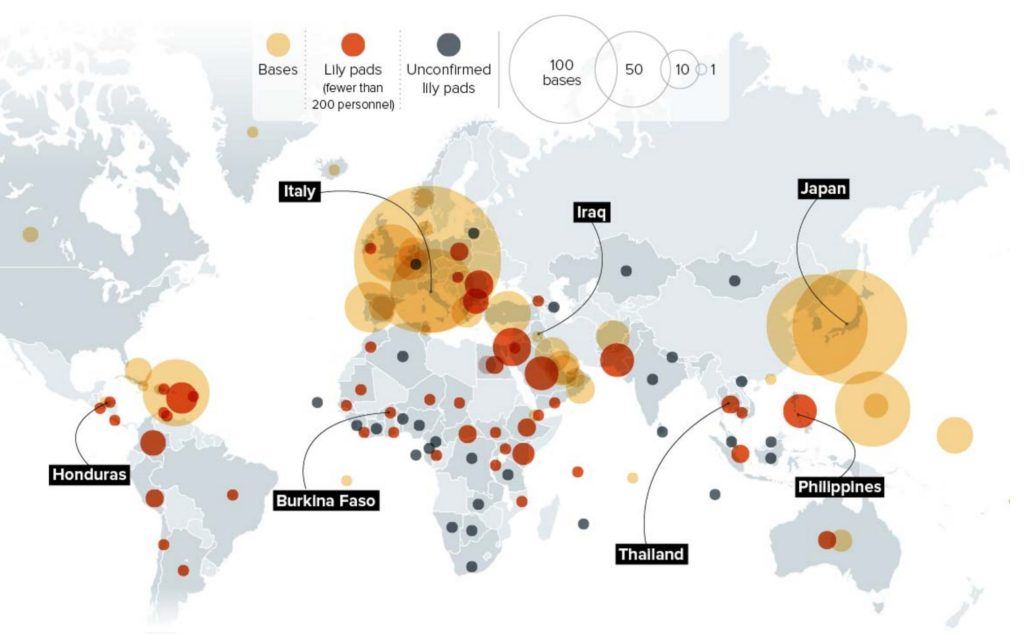 U.S. military bases. Source: 5W Infographics.
