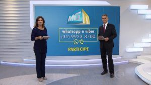 News program inviting users to send leads through WhatsApp