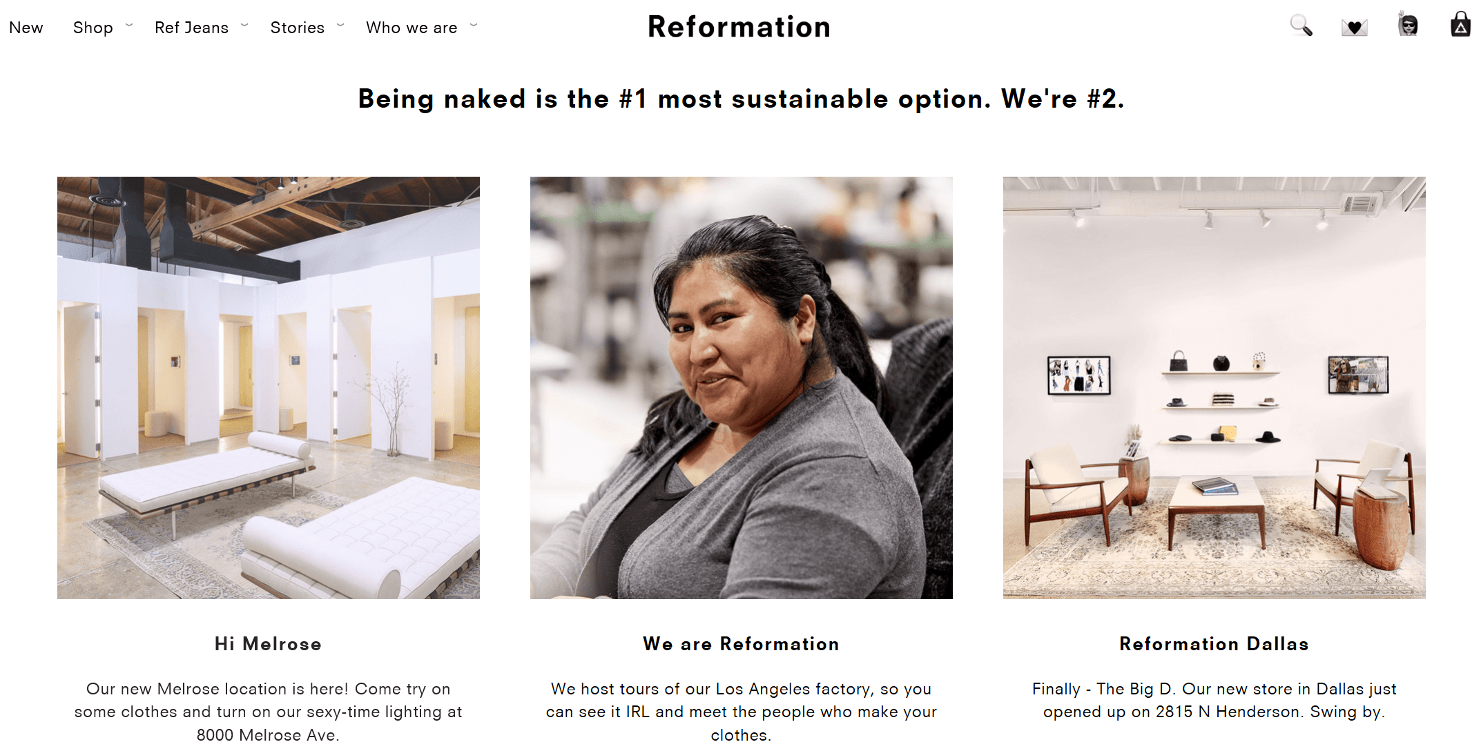 reformation sustainable clothing