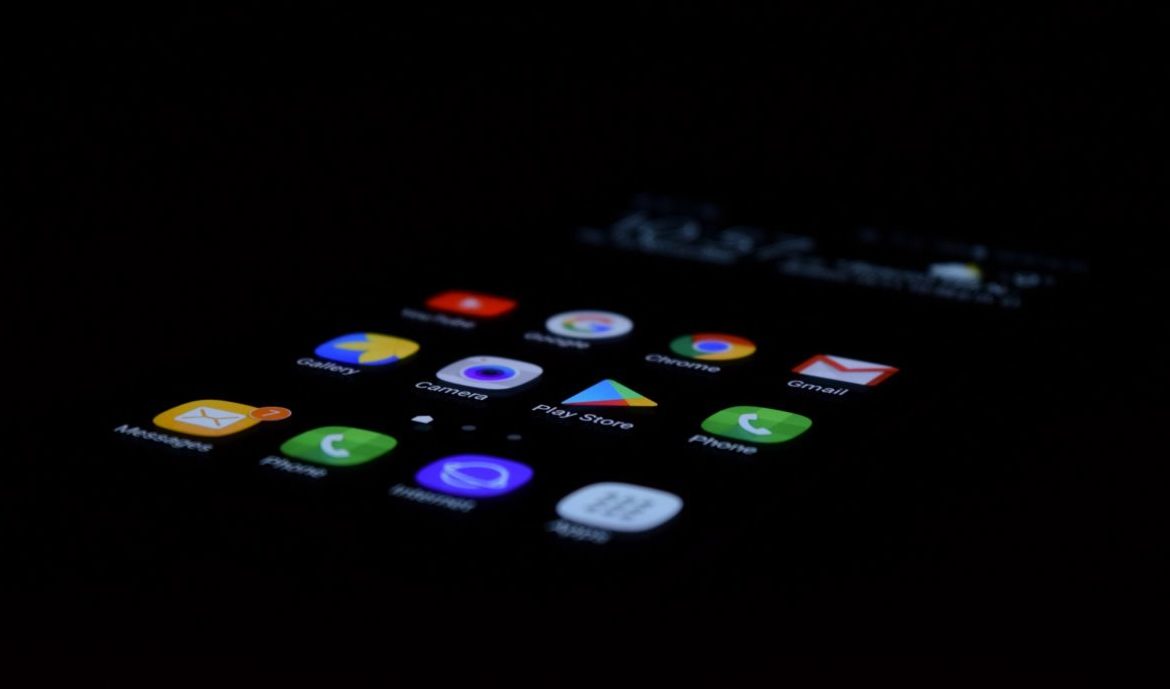Darkness with blowing mobile phone screen