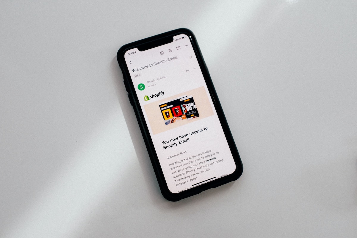 Phone with shopify ad