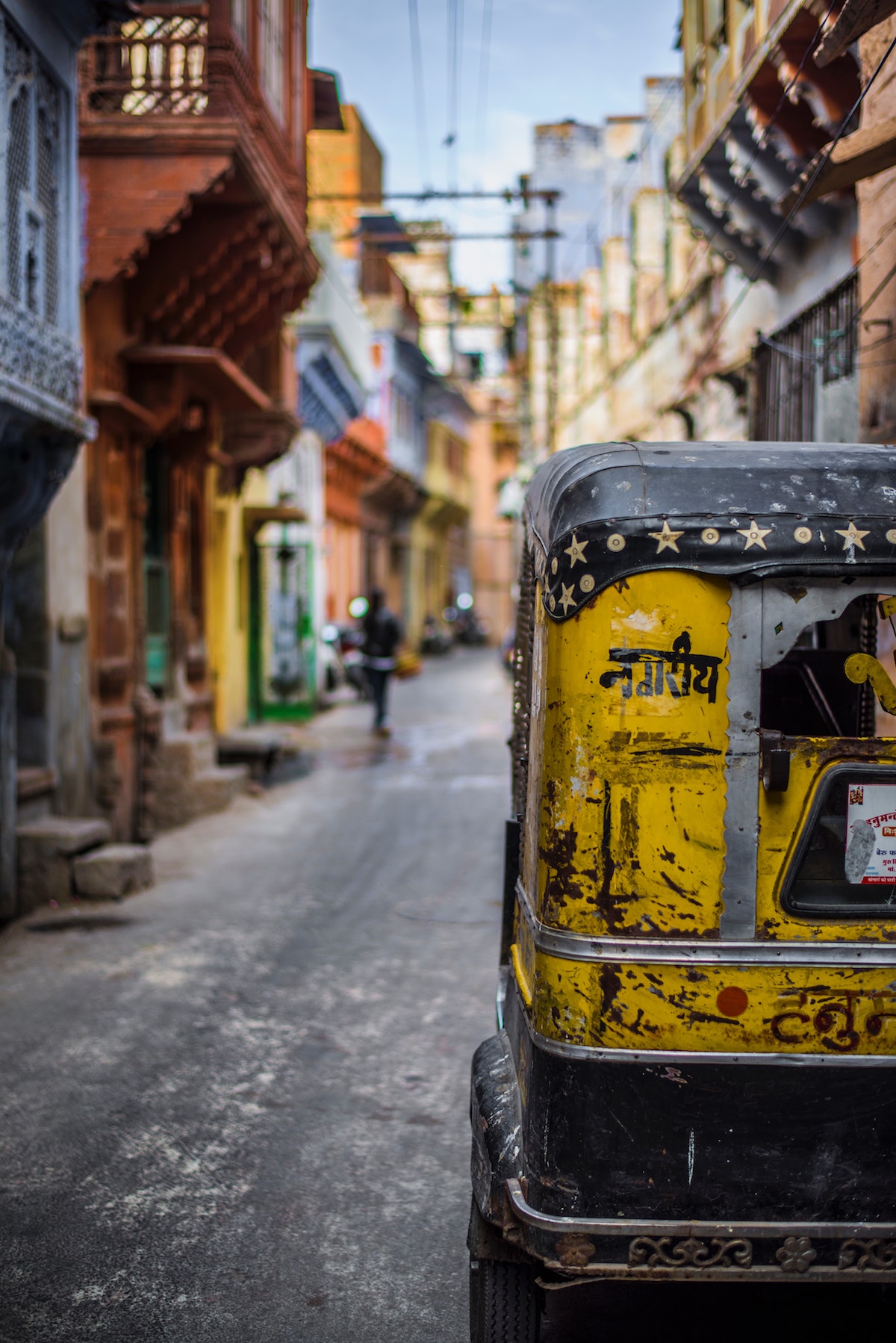 Colorful street in india