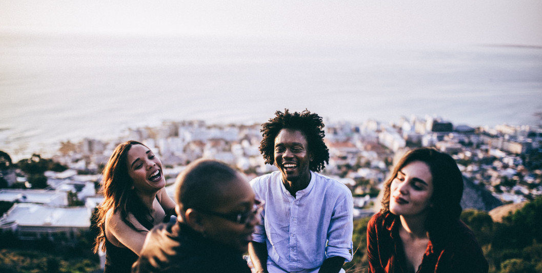 Group of Friends by the Ocean